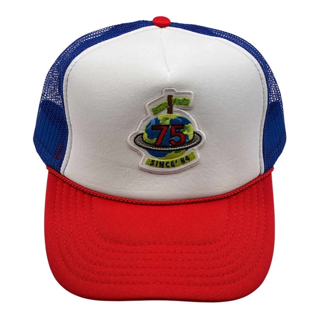 Red/Wht/Blu Six & 75 Trucker Hat