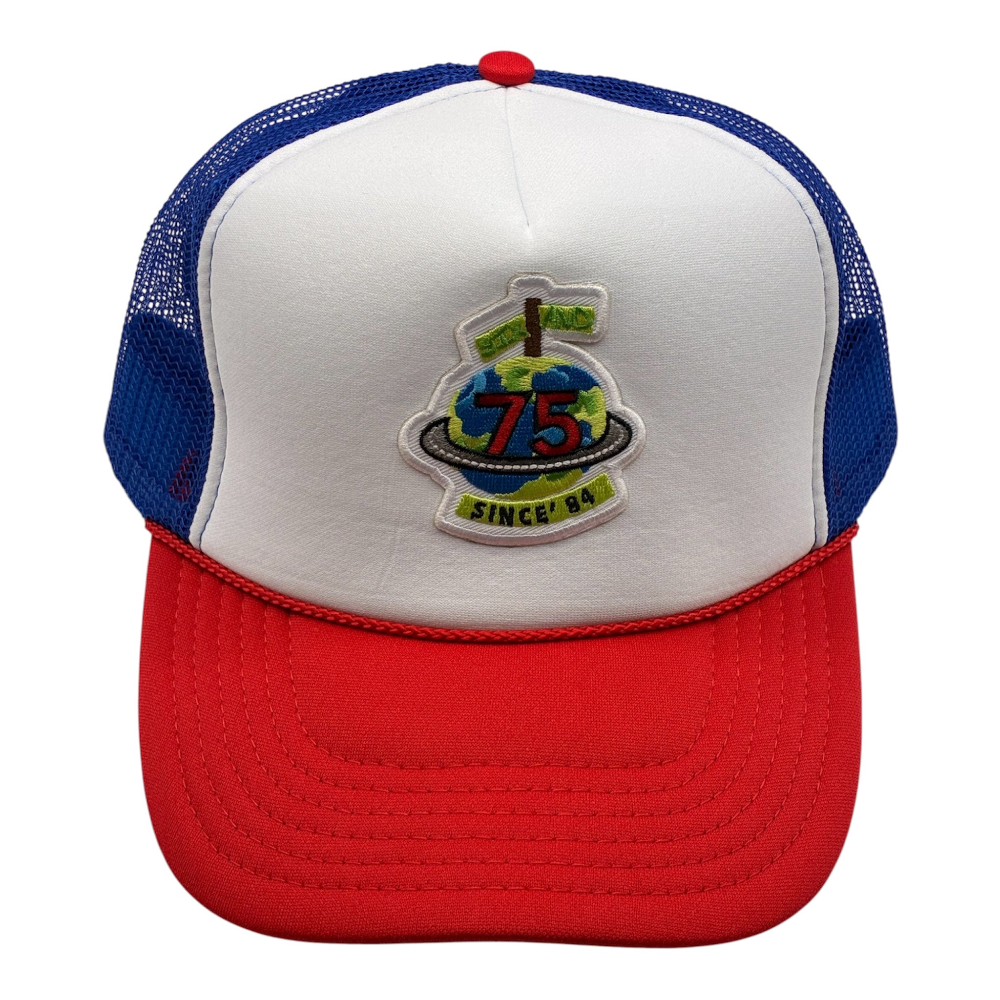 Red/Wht/Blu Six & 75 Trucker Hat