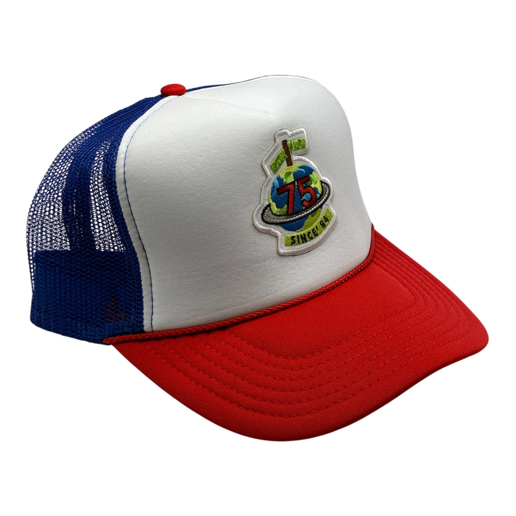 Red/Wht/Blu Six & 75 Trucker Hat